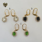 (1-1192-3) Gold Laminate - Zircon Stud Earrings - BGF