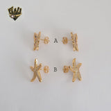 (1-1211) Gold Laminate - Animals Stud Earrings - BGO
