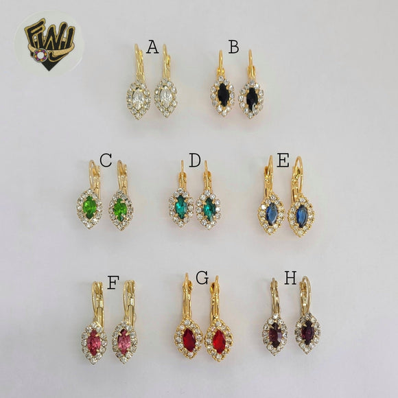 (1-1185) Gold Laminate - Zircon Earrings - BGO