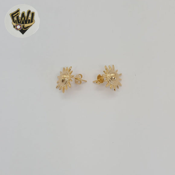 (1-1205-3) Gold Laminate - Sun Stud Earrings - BGF