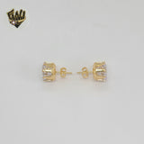 (1-1091-3) Gold Laminate - Zircon Stud Earrings - BGF
