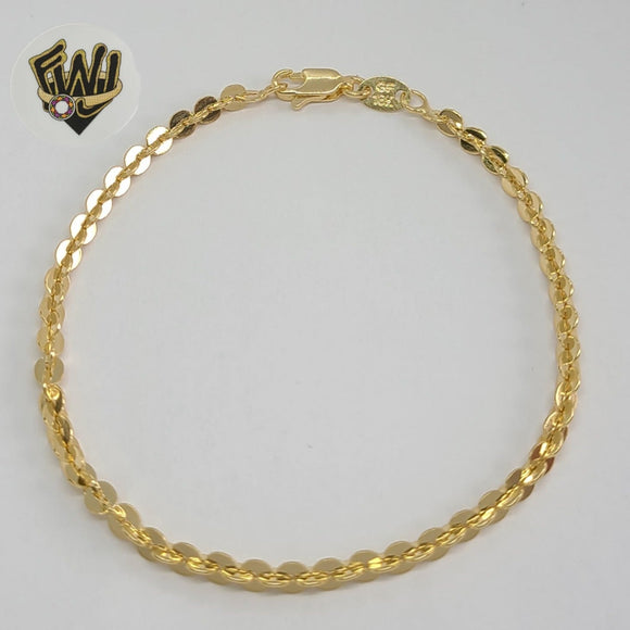 (1-0699-1) Laminado de oro - Brazalete de eslabones circulares de 3,5 mm - BGF