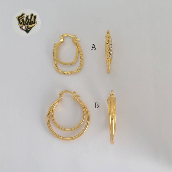 (1-2727-2) Gold Laminate - Double Hoops - BGO