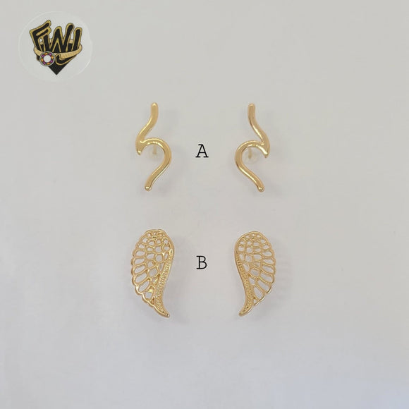 (1-1185-3) Gold Laminate - Stud Earrings - BGF