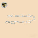 (2-0348) Plata de ley 925 - Pulsera con eslabones de clip de papel de 7,5 mm.