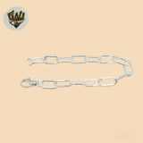 (2-0348) 925 Sterling Silver - 7.5mm Paper Clip Link Bracelet.
