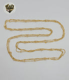 (1-6401-2) Laminado de Oro - Collar Largo de Doble Eslabón - BGF