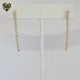 (1-1237-7) Pendientes colgantes de circonitas laminadas en oro - BGF