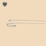 (2-66040) Plata de ley 925 - Collar con placa de eslabones de caja de 1 mm.