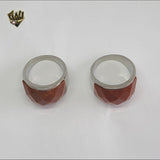 (4-0078) Acero inoxidable - Anillo para hombre con circonitas talladas.