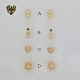 (1-1108-1) Gold Laminate - Small Stud Earrings - BGF