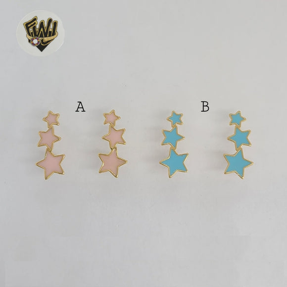 (1-1211-3) Gold Laminate - Star Long Earrings - BGF