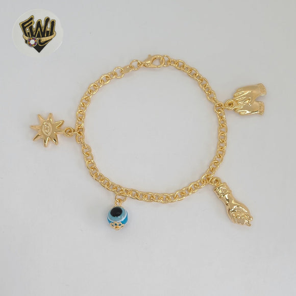 (1-0667-1) Gold Laminate - 4mm Protection Charms Bracelet - BGF