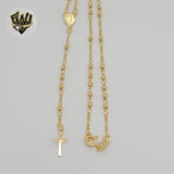 (1-3323-1) Gold Laminate - 2.5mm Virgin Rosary Necklace - 18" - BGF.