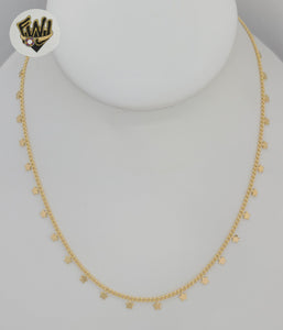 (1-6195-3) Gold Laminate - Curb Link Star Necklace - BGF