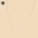 (2-66001) Plata de ley 925 - Collar de hoja de 1 mm - 17"
