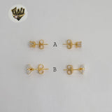 (1-1087-1) Gold Laminate - Zircon Stud Earrings - BGO