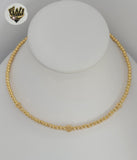 (1-6176) Laminado de oro - Collar Omega con eslabones de bolas - 16" - BGF