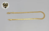 (1-0213) Laminado de oro - Tobillera con eslabones en espiga de 4 mm - 10" - BGF