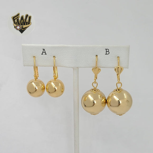 (1-1032) Laminado Oro - Pendientes Bolas - BGF