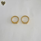 (4-0078) Acero inoxidable - Anillo para hombre con circonitas talladas.