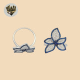(2-5074) 925 Sterling Silver - Zircon Flower Ring