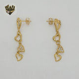 (1-1182) Gold Laminate - Long Heart Earrings - BGO