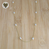 (2-8003) 925 Sterling Silver - Two Tone Beads Chain - 18".