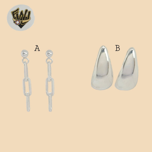 (2-3287) 925 Sterling Silver - Dangle Stud Earrings.