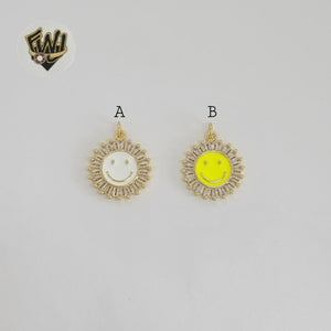 (1-2494-2) Gold Laminate - Happy Face Pendants - BGO