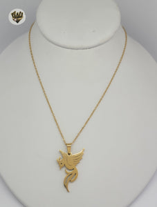 (4-7004-2) Stainless Steel - 1.5mm Link Phoenix Necklace - 15.5"