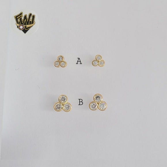 (1-1127-4) Gold Laminate - Zircon Stud Earrings - BGF