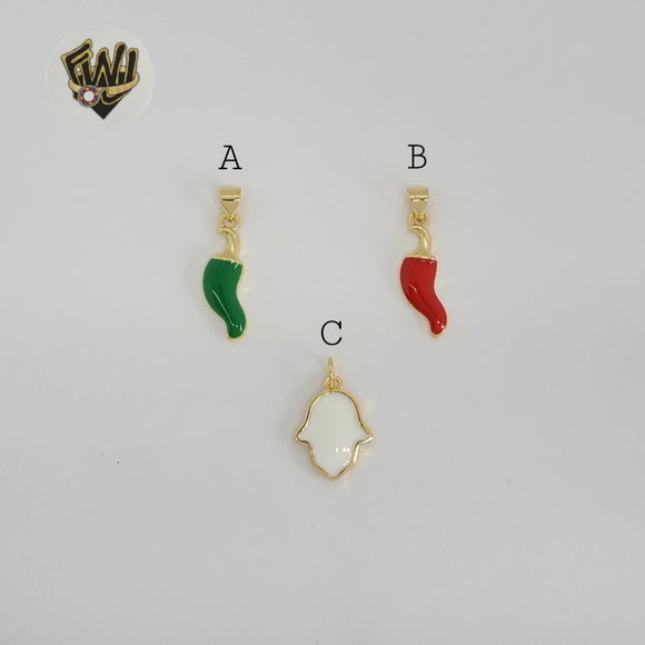 (1-2164-1) Gold Laminate - Small Enamel Pendants - BGO