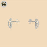 (2-3241) 925 Sterling Silver - Origami Heart Earrings.