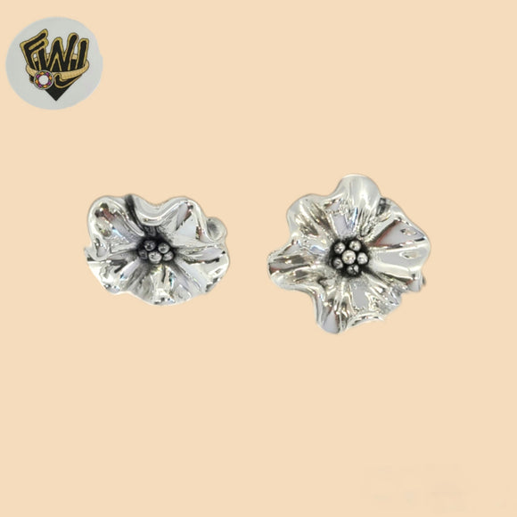 (2-3509) 925 Sterling Silver - Flower Stud Earrings.
