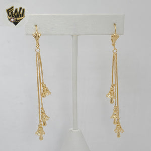 (1-1212-2) Gold Laminate - Long Bell Earrings - BGF