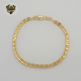 (1-0494) Gold Laminate - 4mm Square Link Bracelet - BGF