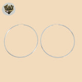 (2-4102) 925 Sterling Silver - Plain Round Hoops.