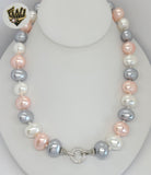 (MSET-34) Gold Plated - 16mm Mallorca Pearls Necklace - 18"