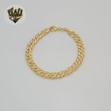 (1-0801) Gold Laminate - 8mm Double Curb Link Bracelet - BGF