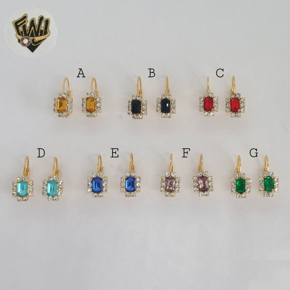 (1-1170-1) Gold Laminate - Zircon Stud Earrings - BGF