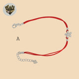 (2-0324) Plata de ley 925 - Pulsera de hilo rojo de 2 mm.