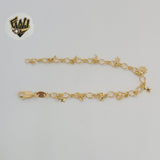 (1-0607-1) Gold Laminate - 4mm Charms Link Bracelet - 7.5" - BGF
