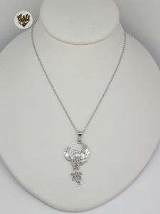 (4-7004-1) Stainless Steel - 1.5mm Link Phoenix Necklace - 15.5"