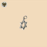 (2-1124) 925 Sterling Silver - Star of David Pendant.