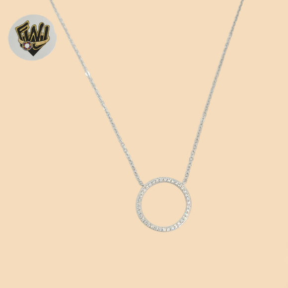(2-66036-2) 925 Sterling Silver - 1mm Link Circle Necklace.