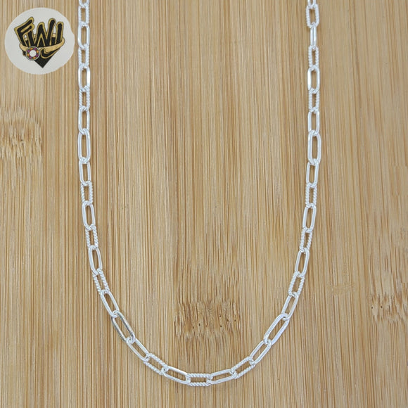 (2-8052) 925 Sterling Silver - 4mm Paper Clip Link Chain.