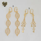 (1-1236) Gold Laminate - Long Earrings - BGF