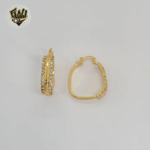 (1-2932-2) Gold Laminate- Squared Zircon Hoops - BGO