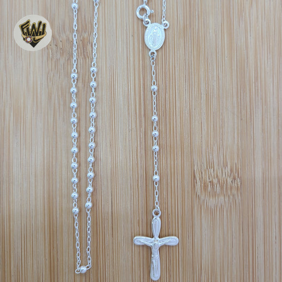 (2-2304) 925 Sterling Silver - Rosary Necklace - 20